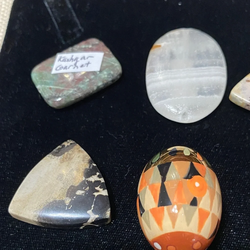 Nine Assorted natural Gemstone pendants for jewelry makers